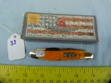 Case XX USA muskrat knife, persimmon orange, with box