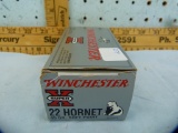 Ammo: box/50 Winchester Super X .22 Hornet, 45 gr SP