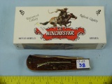 Winchester USA 29103-1/2, '92 large trapper knife, orange bone, w/box