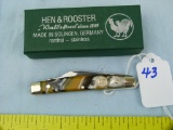 German Hen & Rooster small congress knife, w/box