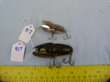 2 Heddon Crazy Crawler fishing lures: Green Frog & Small Monk, 2x$