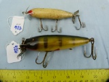 2 Creek Chub fishing lures: Lg Husky Musky & Injured Minnow, 2x$