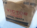 Traps: (12) Victor #220 double spring conibear steel traps, 12x$