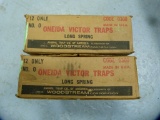 Traps: (24) Oneida Victor No. 0 long spring traps, NIB, 24x$