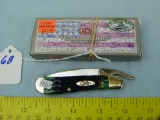 Case XX USA 61953-1/2L russlock knife, green jig bone, with box