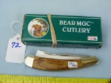 Bear MGC USA oak razor knife, with box