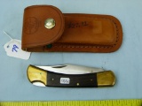 Klein 44037 large folder knife with sheath, Japan, writing on sheath
