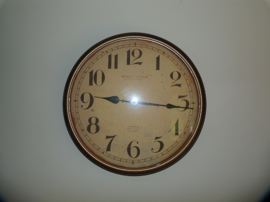 Glass is missing, battery operated Sterling & Noble wall clock, 28" D