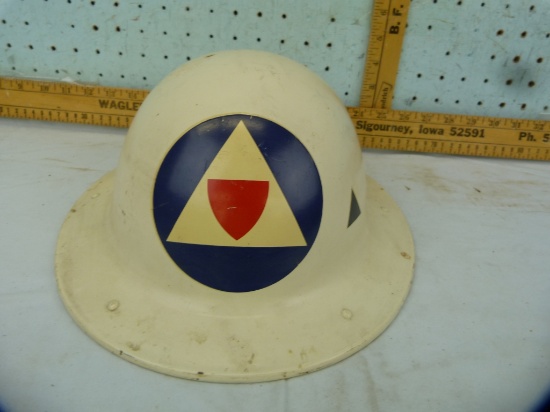 Civil Defense Auxilliary Police metal hardhat