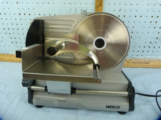 Nesco electric meat slicer, 11-1/2" T x 15" W, works