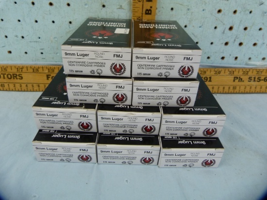 Ammo: 10 boxes/50 Homeland Munitions 9 mm Luger, 10x$