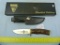 Buck Custom USA Ltd Ed knife w/sheath & box, cut out blade