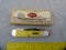 Case XX USA 3254 yellow trapper knife, w/box