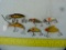 6 Fishing lures: 5 are Heddon, 1 Heddon-like stamped Japan
