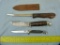3 Knives: Ka-Bar, JC Higgins, & Queen Steel, 3x$
