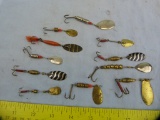 11 Spinner fishing lures, various conditions