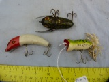 3 Fishing lures: South Bend, Heddon, & Hula-Popper, 3x$