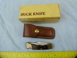 Buck USA 112 Lockback knife, like new w/leather pouch & box