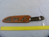 Brian Carlos custom hunting knife w/custom leather sheath