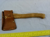 Marbles USA Axe No. 9, 1910-45, w/leather sheath, 10-1/2