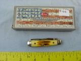 Case XX USA 62154 tiny trapper knife, goldenrod bone, w/box