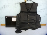 Roma Leather USA vest, size XL, 9022 BK XL, w/canvas holster