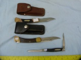 3 Folding knives: (2) Buck & (1) Schrade, 3x$
