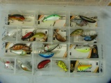 20 Fishing lures: Bombers, in plastic tackle tote