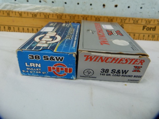 Ammo: 2 boxes/50 Winchester & PPU .38 S&W, 145 gr, 2x$