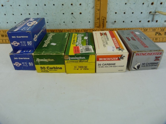 Ammo: 6 boxes/50, .30 Carbine, 110 gr, soft point, 6x$