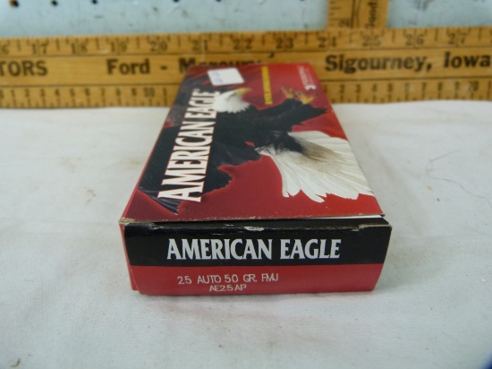 Ammo: box/50 American Eagle .25 Auto, 50 gr