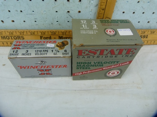 Ammo: 35 rounds in 2 boxes, Estate & Win 12 ga, 3"