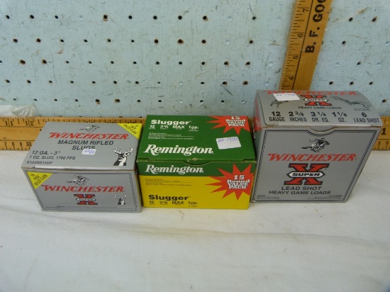 Ammo: 55 rounds of 12 ga, Remington & Winchester