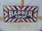 Enamel sign:  Barber Shop, some enamel chipped off edges; 24