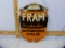 Metal sign:  Fram Oil and Motor Cleaner Authorized Dealer, shaped as filter