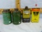 4 Oil tins: (2) Nor-V-Gen Shoe Oil; Browning & Outers gun oil