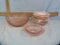 8 pieces Miss America pink depression glass