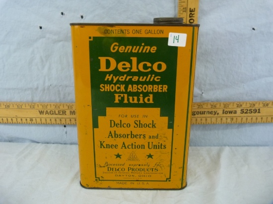 Delco Hydraulic Shock Absorber Fluid tin, one gallon