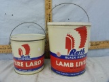 2 Rath Black Hawk tins: 10 lbs. Lamb Livers & 4 lbs Pure Lard