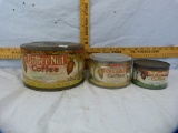 3 Butternut Coffee Tins: 3 lbs, 1 lb. & half pound