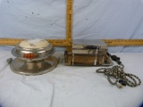 2 electric waffle irons, only one cord - Hatfield rectangle & Royal Rochester aluminum