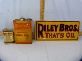 3 Metal items: Riley Bros.