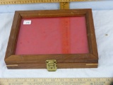 Wood & glass display case, 8-3/8