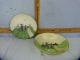 GS Zell plate & bowl with Dutch scenes