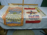 5 Seed/feed sacks, various companies & sizes, 1 with tags