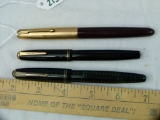 3 Parker fountain pens