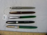 5 Sheaffer fountain pens, 1 is personalized
