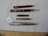 2 Small fountain pens, 2 pencils, & 1 pen/pencil combo