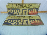 (2) Metal signs: Goodrich Tires, L.J. Powell Co, South English, IA