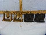 2 pairs of metal bookends: 3-5/8